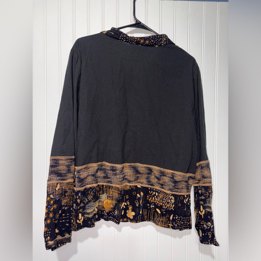 Vintage C.M. Shapes Boho Button-up Top| Size Large - Picture 3 of 3